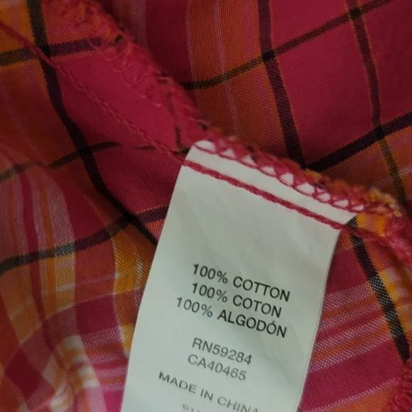 The Children's Place Girl Pink/Orange Plaid Smocked Top Size 3T - Picture 3 of 4